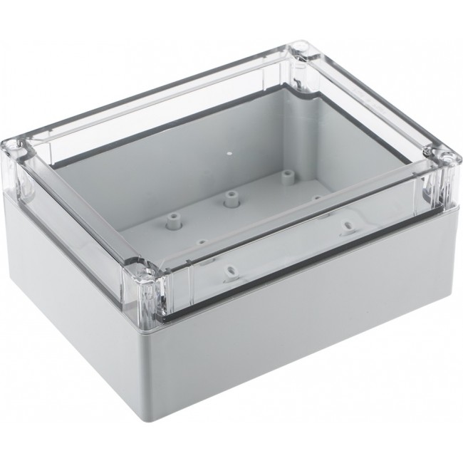 20100901, TG Series Grey Polycarbonate Enclosure, IP67, Transparent Lid, 202 x 152 x 90mm