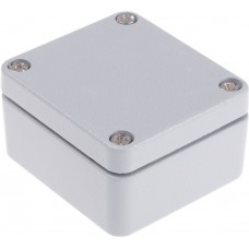 Grey Die Cast Aluminium Enclosure, IP66, Grey Lid, 58 x 64 x 34mm