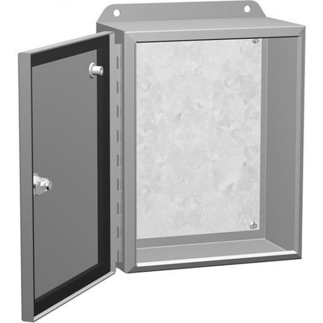 EJ16146LG, Electrical Enclosures Eclipse Junior encl w/ panel - 16 x 14 x 6 - Steel/Lt Gray - N4,12