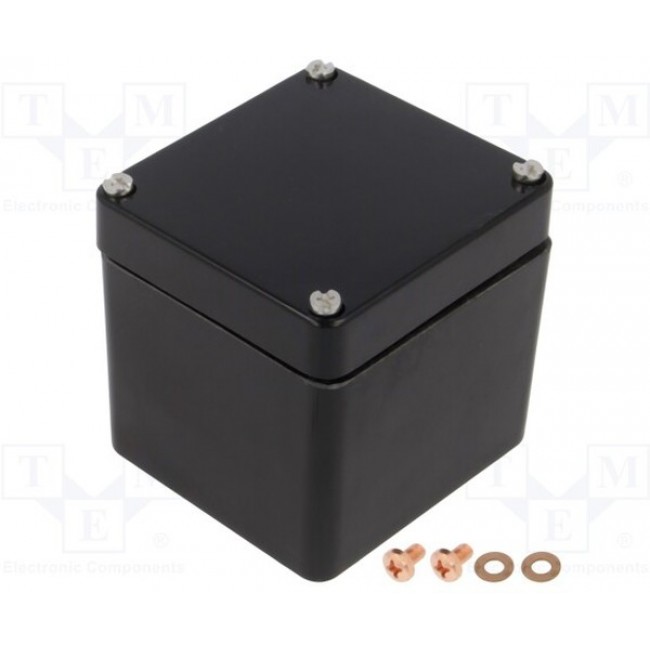 1590ZGRP084BK, Watertight GRP Enclosure 1590 75x80x74.8mm Black Polyester IP66