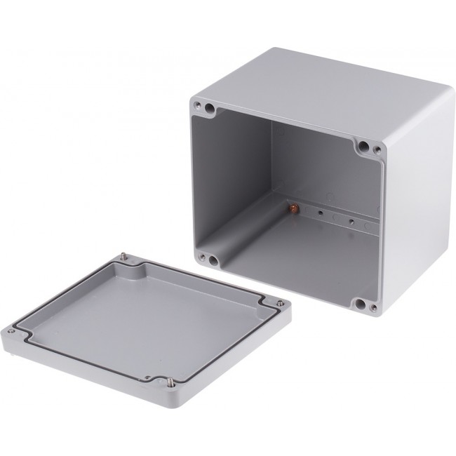 Grey Die Cast Aluminium Enclosure, IP66, Grey Lid, 200 x 230 x 180mm