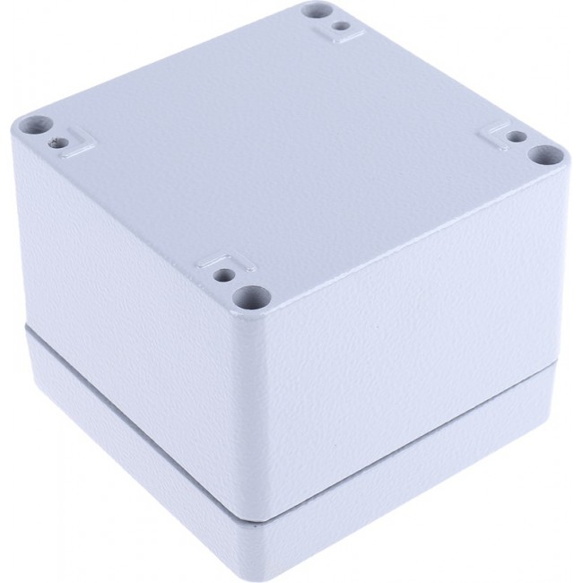 Grey Die Cast Aluminium Enclosure, IP66, Grey Lid, 100 x 100 x 81mm