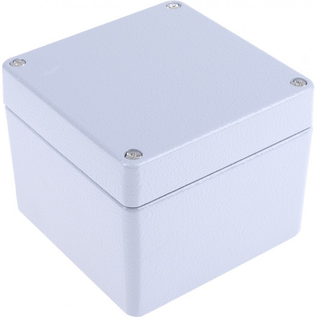 Grey Die Cast Aluminium Enclosure, IP66, Grey Lid, 100 x 100 x 81mm