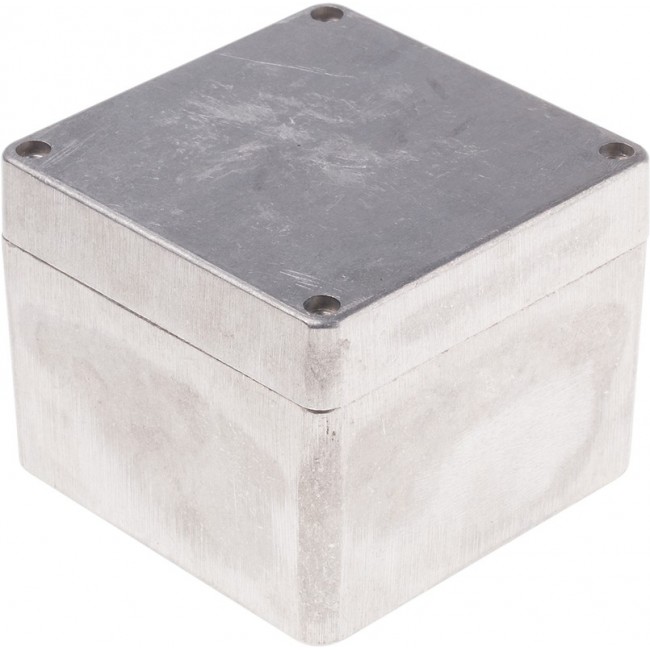 Silver Die Cast Aluminium Enclosure, IP66, Silver Lid, 100 x 100 x 81mm