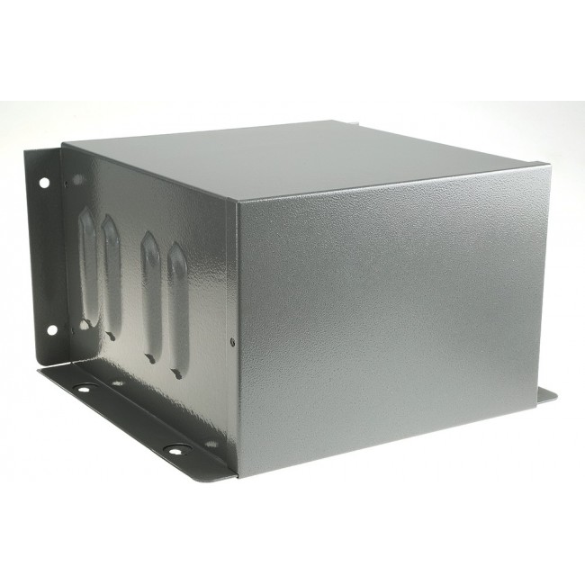 Grey Steel Enclosure, Flanged, Grey Lid, 182 x 257 x 271mm