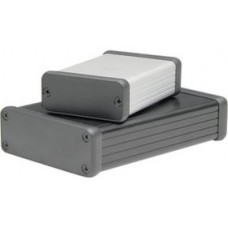 1455L2202BK, 1455 Series Black Extruded Aluminium Enclosure, IP54, Black Lid, 220 x 103 x 31mm