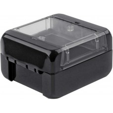 96021114 B 080805 PC-V0-G-7024, Bocube Series Graphite Grey Polycarbonate V0 Enclosure, IP66, IP68, IK07, Transparent Lid, 89 x 80 x 47mm