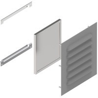 1481L3R66GY, Electrical Enclosure Accessories Type 3R Louver Kit 6x6 - Steel/Gray