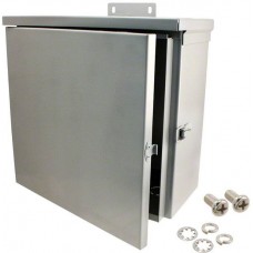 N3R-5807, Light Gray Galvanized Steel Wall Mount NEMA 3R Box - External 12 x 12 x 6 Inches - Internal 10.81 x 10.25 x 5.5 I ...