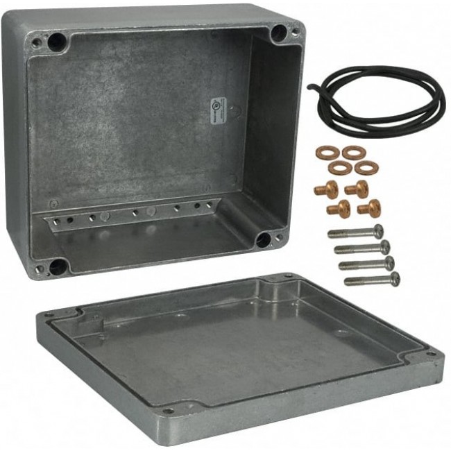 1590Z231, Enclosures, Boxes, & Cases HeavyDutyAlum/wMount 9.05x3.7x7.9"Natural