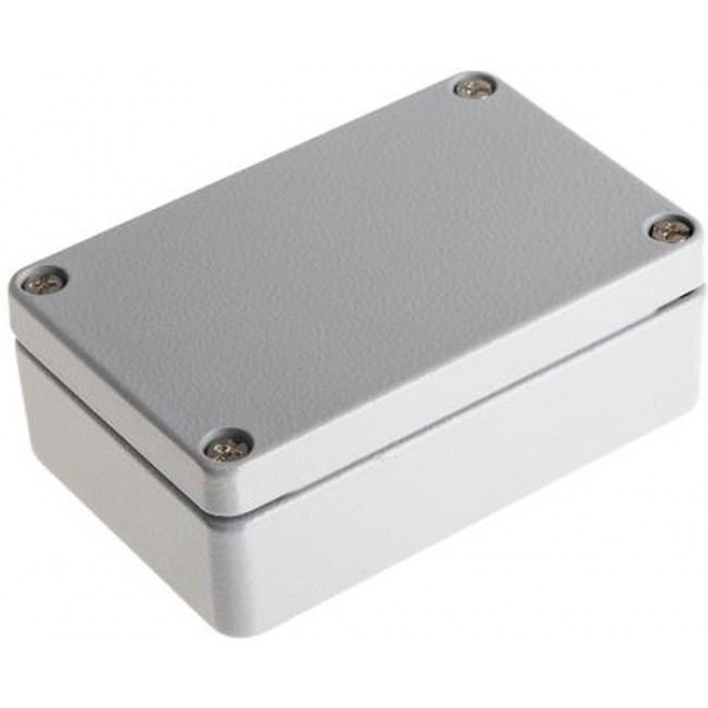 01061003, Aluminium Standard Series Grey Die Cast Aluminium Enclosure, IP66, IK09, Grey Lid, 98 x 64 x 34mm