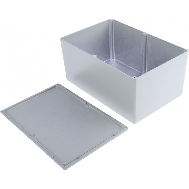 Grey Die Cast Aluminium Enclosure, Grey Lid, 222.2 x 146 x 106.5mm