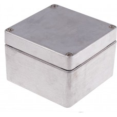 Silver Die Cast Aluminium Enclosure, IP66, Silver Lid, 122 x 120 x 81mm