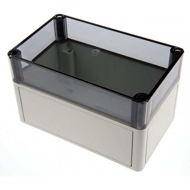 11150601, TK PS Series Grey Polystyrene Enclosure, IP66, Transparent Lid, 180 x 110 x 111mm