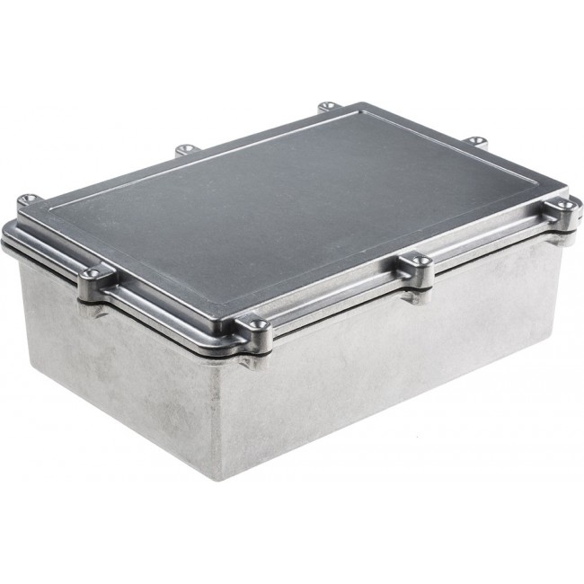 Silver Aluminium Enclosure, IP67, Silver Lid, 262 x 182 x 90mm