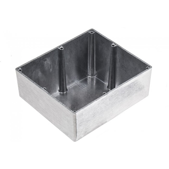 Silver Die Cast Aluminium Enclosure, IP54, Silver Lid, 190.1 x 190.1 x 66.5mm