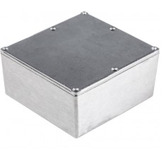 Silver Die Cast Aluminium Enclosure, IP54, Silver Lid, 190.1 x 190.1 x 66.5mm