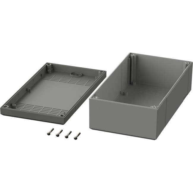 32207012 EG 2070 L, Elegant Series Light Grey, Agate Grey Polystyrene Enclosure, IP40, Light Grey Lid, 200 x 112 x 70mm