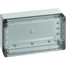 20100801, TG Series Grey Polycarbonate Enclosure, IP66, IP67, Clear Lid, 202 x 122 x 75mm