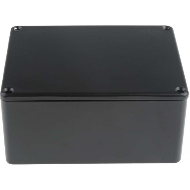 Black Die Cast Aluminium Enclosure, Black Lid, 114.7 x 89.7 x 55.1mm