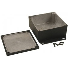 1590WYFBK, Box Aluminum Black Cover Included 3.622" L x 3.622" W (92.00mm x 92.00mm) X 1.713" (43.51mm)