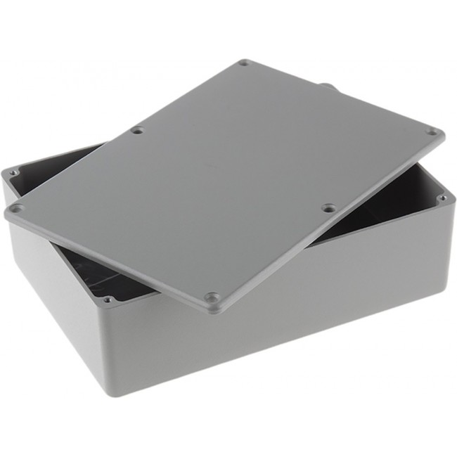 Grey Die Cast Aluminium Enclosure, Grey Lid, 171.9 x 120.9 x 55mm