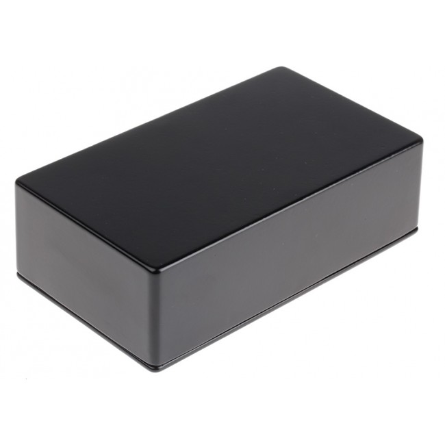 Black Die Cast Aluminium Enclosure, IP54, Black Lid, 101 x 50 x 24.5mm