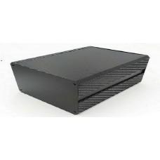 Black Extruded Aluminium Heat Sink Case, IP40, Black Lid, 400 x 200 x 219mm