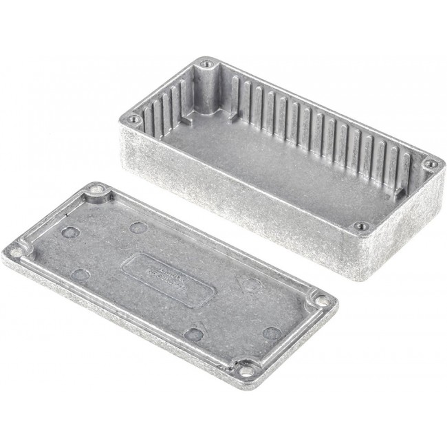 Silver Die Cast Aluminium Enclosure, IP54, Silver Lid, 101 x 50 x 24.5mm