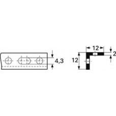 Rack profile, unpunched, aluminum, (L) 1 m, natural, 10068610