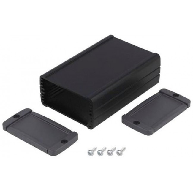 TEKAL 12.29, Tekal Series Black Aluminium Enclosure, Grey Lid, 100 x 59.9 x 30.9mm