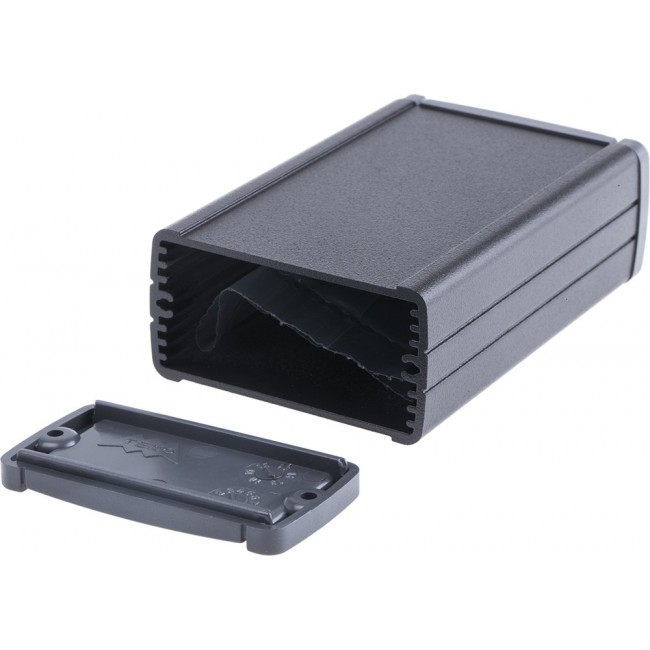 TEKAL 12.29, Tekal Series Black Aluminium Enclosure, Grey Lid, 100 x 59.9 x 30.9mm