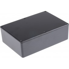 Black Die Cast Aluminium Enclosure, Black Lid, 171.9 x 120.9 x 55mm