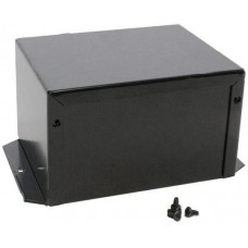 1411FBLBK, Enclosures, Boxes, & Cases Utility Enclosure - 5.0 x 4.0 x 3.0" - Aluminum Black w/ Flanges