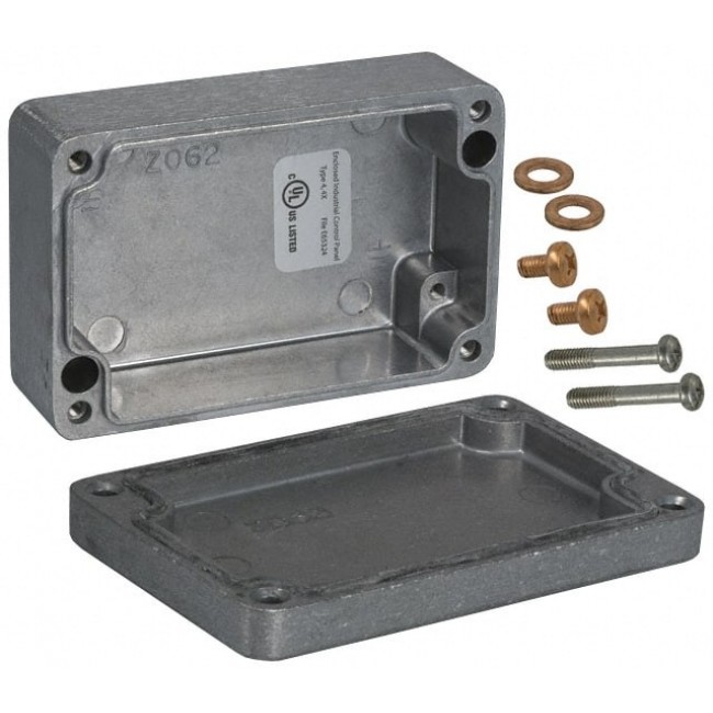 1590Z062, 1590 Series Natural Die Cast Aluminium Enclosure, IP66, IK08, Natural Lid, 97.75 x 63.75 x 36.1mm