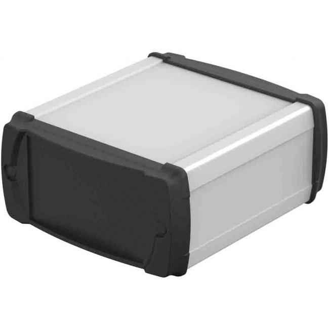 83055100.HMT1 ELPH-EU 1050-0100, BOS-Ecoline Series Aluminum (Anodized) Aluminium General Purpose Enclosure, IP40, Black Lid, 106 x 52 x 100