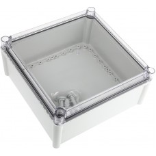 PC 2828 13 T ENCLOSURE, SOLID PC Series Grey Polycarbonate Enclosure, IP67, Transparent Lid, 278 x 278 x 130mm