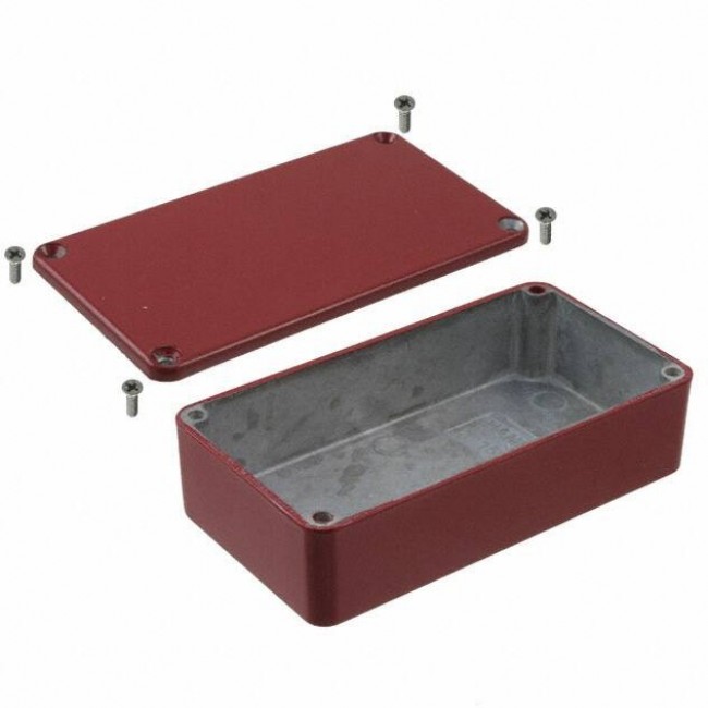 1590BRD, 1590 Series Red Die Cast Aluminium Enclosure, IP54, Red Lid, 113 x 60 x 31mm