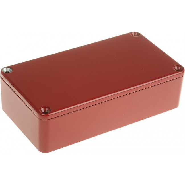 1590BRD, 1590 Series Red Die Cast Aluminium Enclosure, IP54, Red Lid, 113 x 60 x 31mm