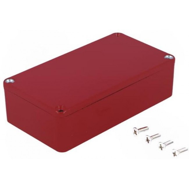 1590BRD, 1590 Series Red Die Cast Aluminium Enclosure, IP54, Red Lid, 113 x 60 x 31mm