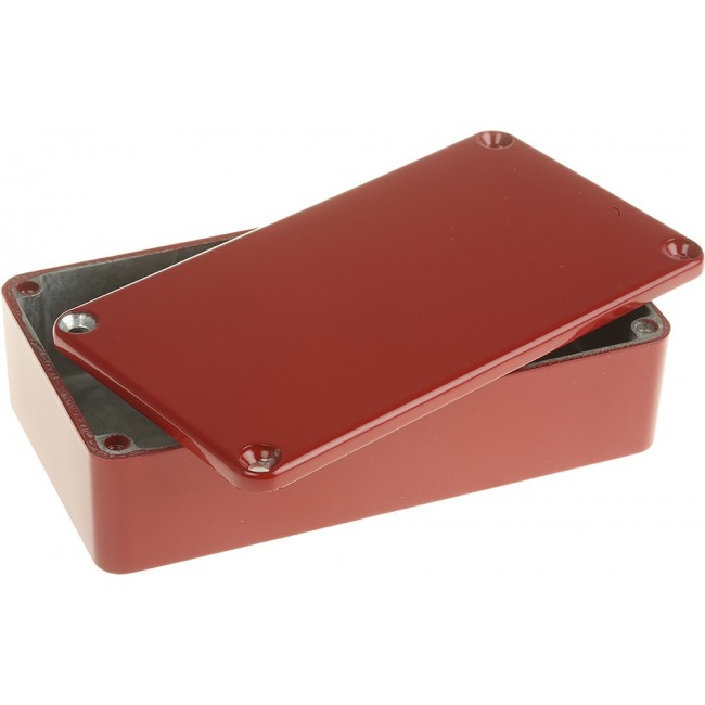 1590BRD, 1590 Series Red Die Cast Aluminium Enclosure, IP54, Red Lid, 113 x 60 x 31mm