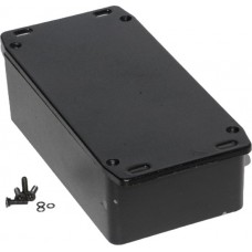 1590WPFLBK, 1590-RIBBED Series Die Cast Aluminium Alloy Enclosure, IP65, Flanged, 153 x 82 x 46mm