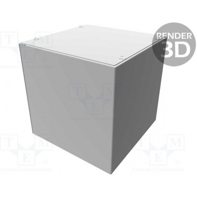 1415D, Enclosures, Boxes, & Cases ASA 61 Grey, Utility 6x6x6" Steel