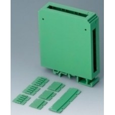 PA DIN rail enclosure, (L x W x H) 90 x 22.5 x 82 mm, green, B6721521