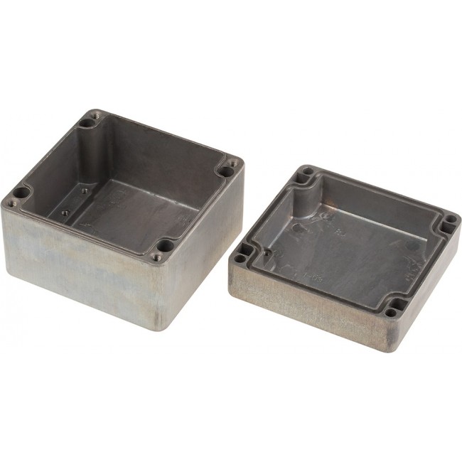 Silver Die Cast Aluminium Enclosure, IP66, Silver Lid, 122 x 120 x 91mm