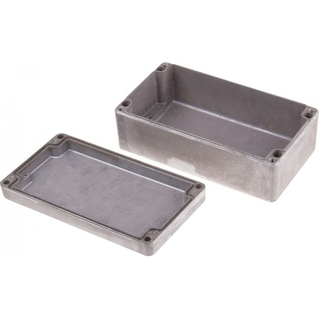 Silver Die Cast Aluminium Enclosure, IP66, Silver Lid, 220 x 120 x 81mm