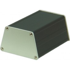 24814-008, minipac Series Black Aluminium Enclosure, IP40, Natural Lid, 100 x 47.5 x 75.6mm