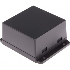 Black ABS Enclosure, Flanged, Black Lid, 80 x 80 x 43mm