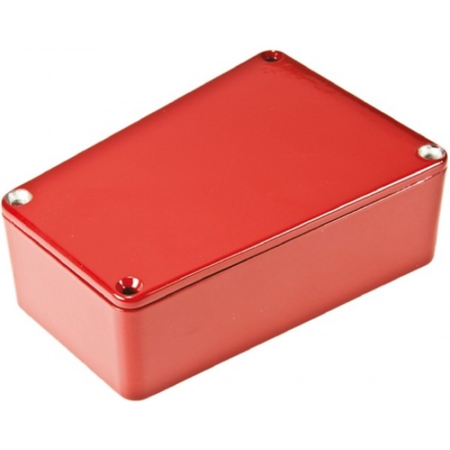 1590TRPBRD, 1590 Series Red Die Cast Aluminium Enclosure, IP54, Red Lid, 112 x 61.5 x 39.2mm