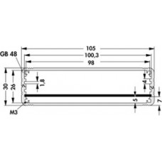 Aluminum enclosure, (L x W x H) 160 x 105 x 30 mm, natural, 10023242